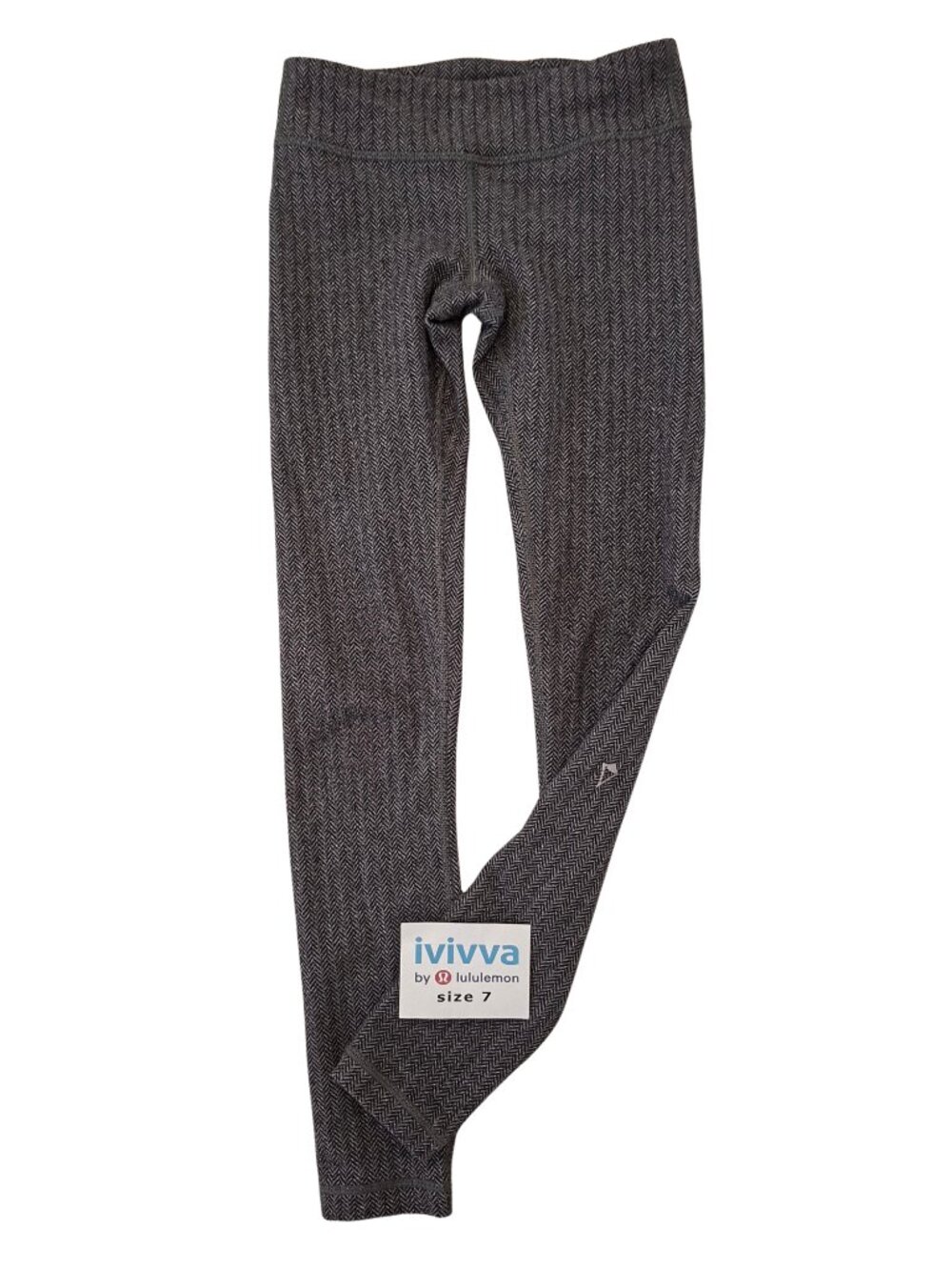 Ivivva Girl by Lululemon 🍋 Herringbone Full Length Leggings grey size 12